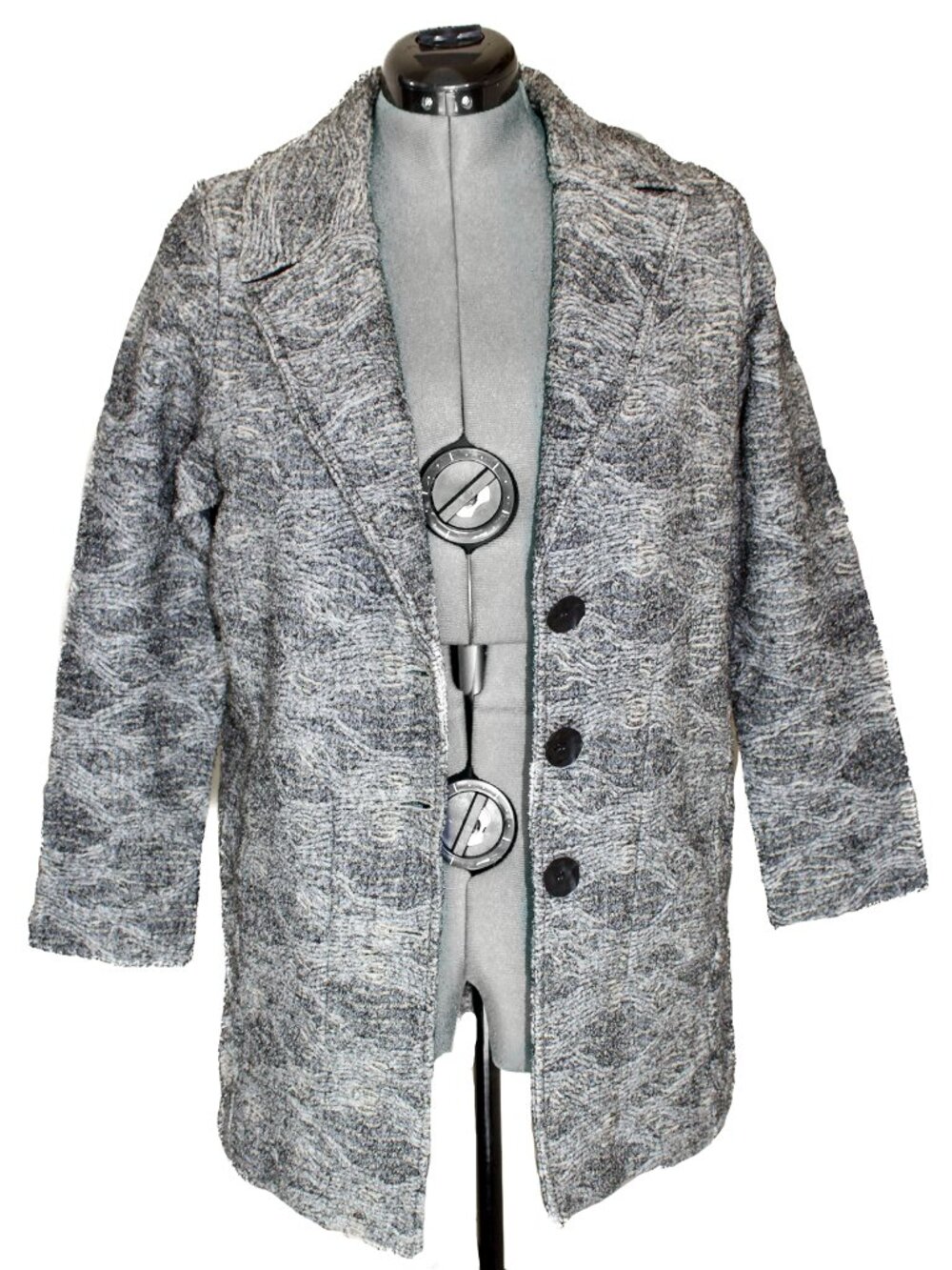 Anthropologie Aldomartins Size 4 Gray Chunky Oversized Coat Wool Blend‎ Long